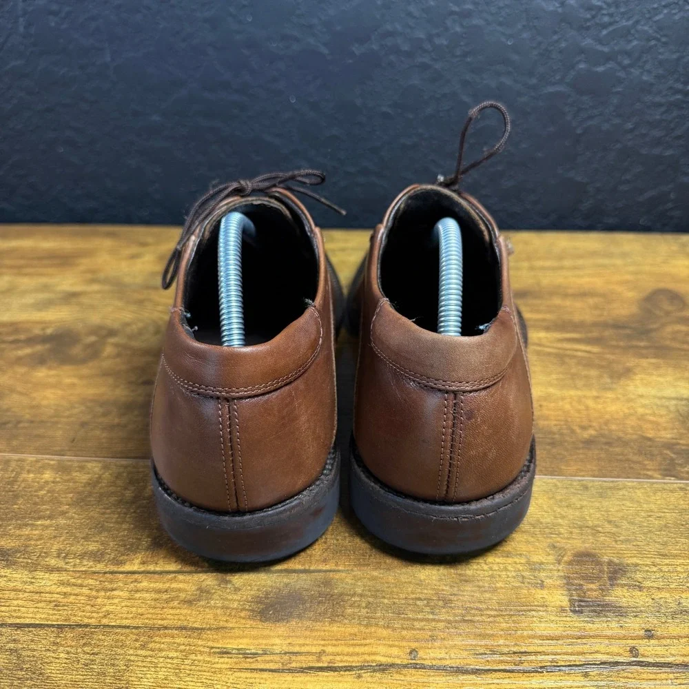 Johnston & Murphy J&M Flex Brown Leather Bicycle Toe Derby Mens 11.5